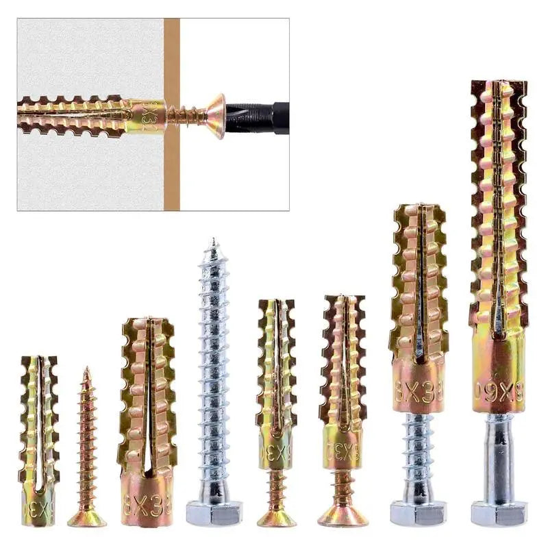 Serrated Wall Anchor Screws in Brass and Steel Finish