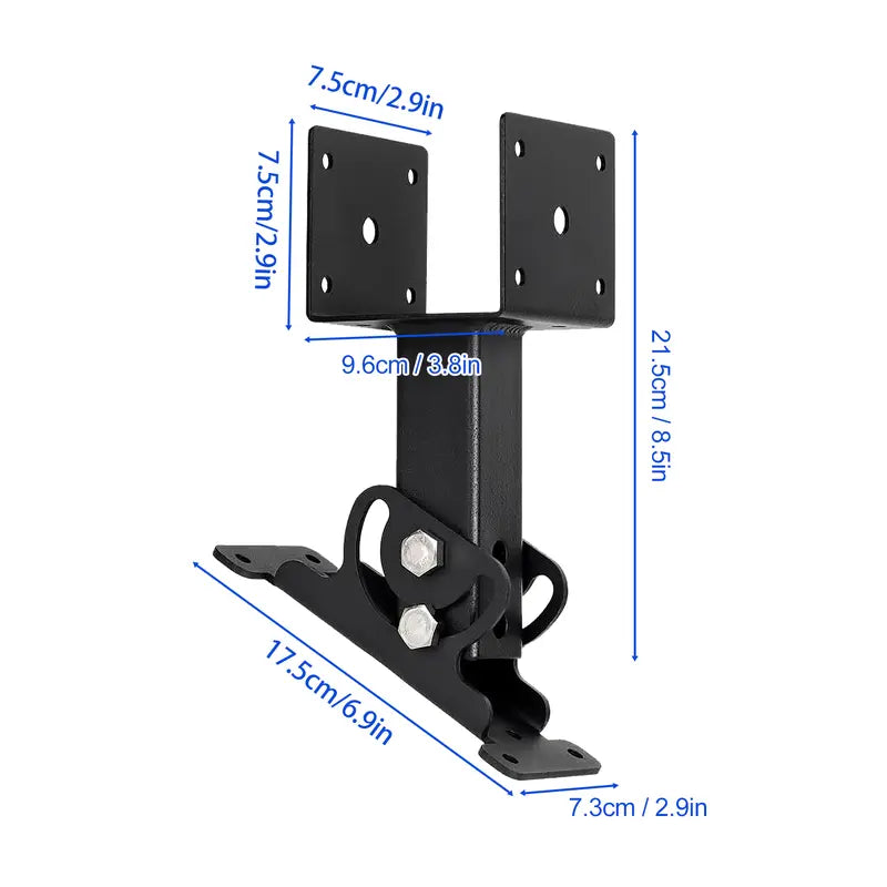 Black Steel Adjustable Post Support Brackets