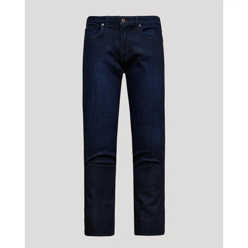 Dark Indigo Straight Leg Five-Pocket Jeans