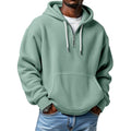 Sage Green Waffle Knit Quarter-Zip Hoodie
