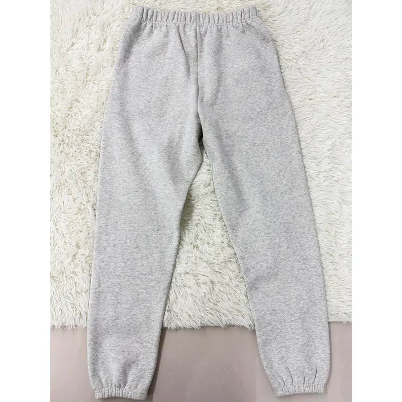 Light Grey Drawstring Fleece Joggers
