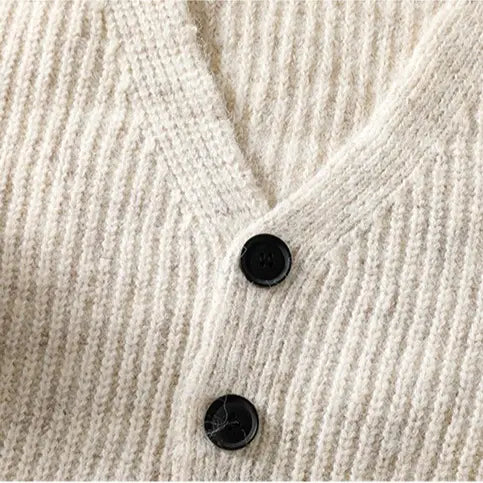 Olive Green Fuzzy Knit Button Cardigan with Pockets
