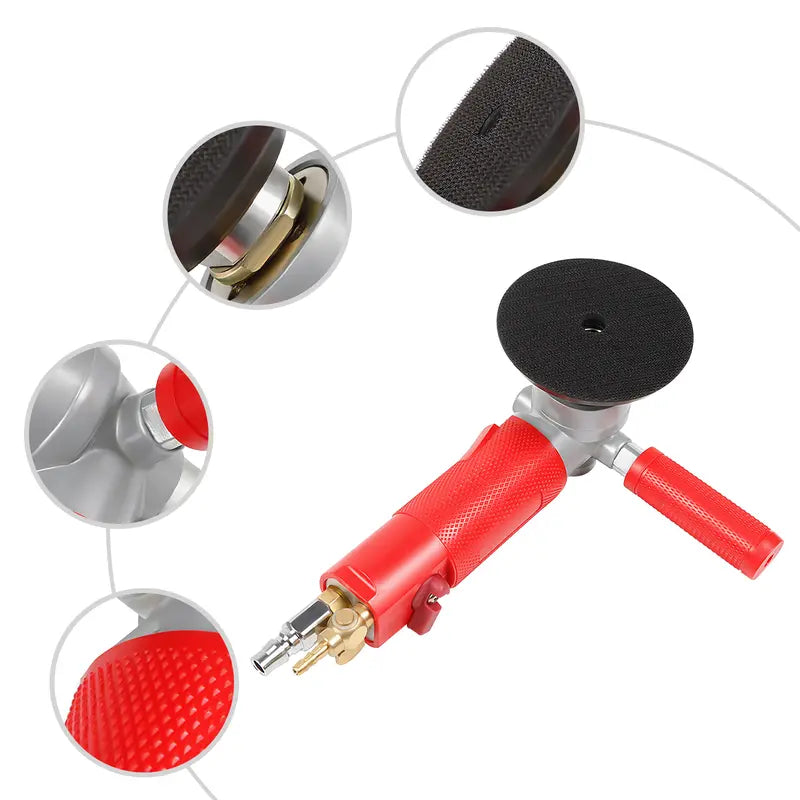 Red Handled Air-Powered Wet Stone Polisher