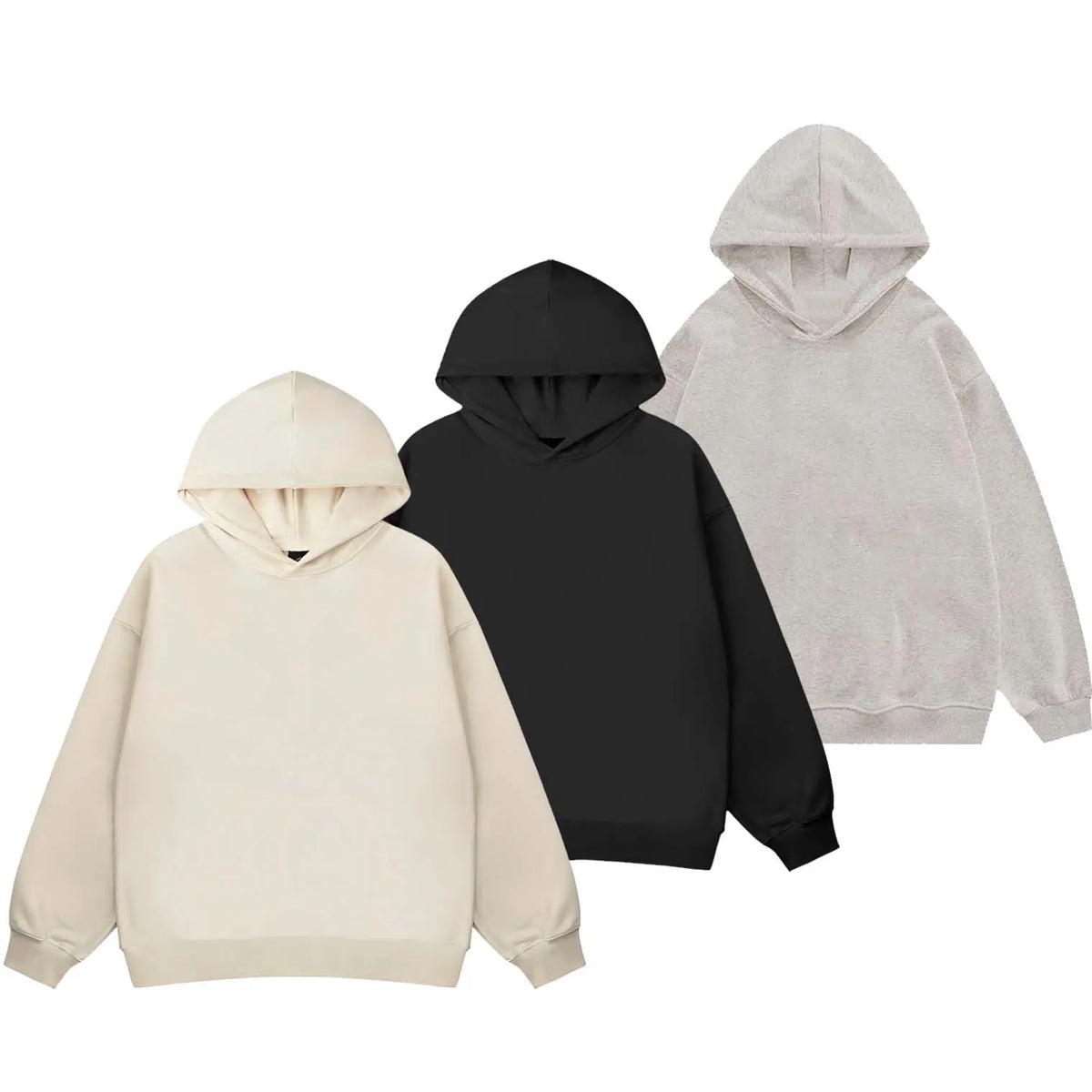 Plain Oversized Hooded Sweatshirts in Three Colours