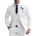 White Three-Piece Suit with Vest and Trousers