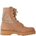 Tan Suede and Canvas Lace-Up Hiking Boot
