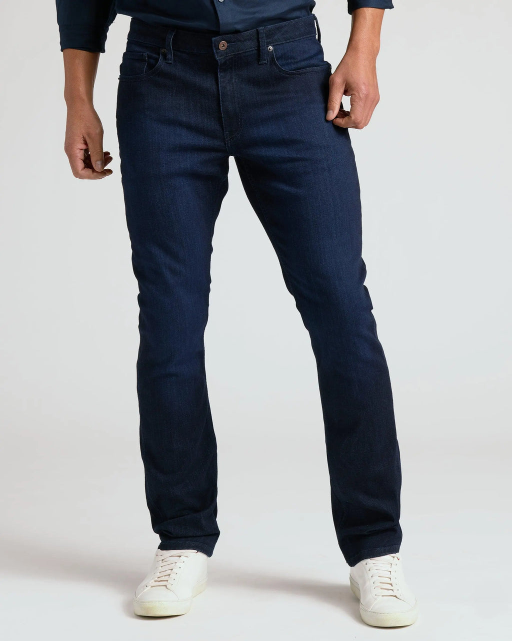 Dark Indigo Straight Leg Five-Pocket Jeans