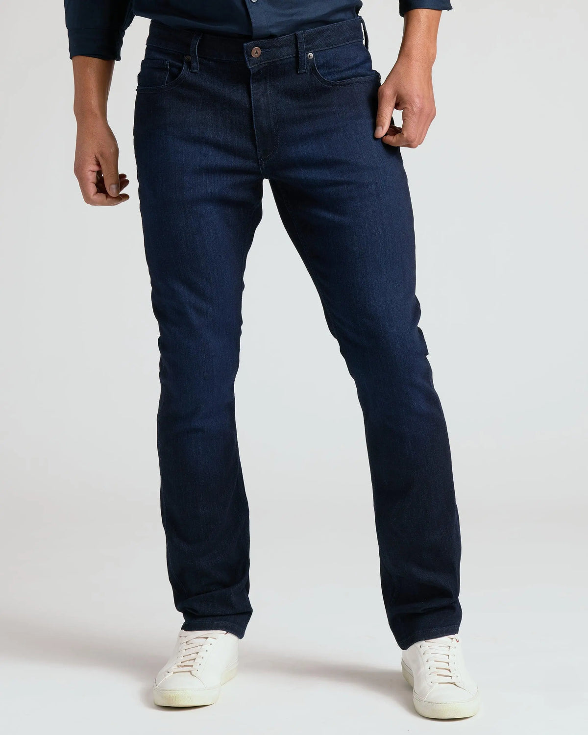 Dark Indigo Straight Leg Five-Pocket Jeans