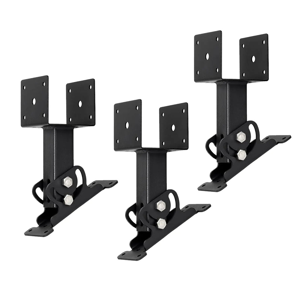 Black Steel Adjustable Post Support Brackets