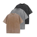 Washed Cotton Oversized Crew Neck Tee Set