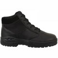Black Leather and Nylon Lace-Up Work Boots