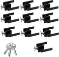 Matte Black Square Lever Door Handle Set