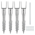 Galvanized Steel Screw-In Ground Anchors Set of Four