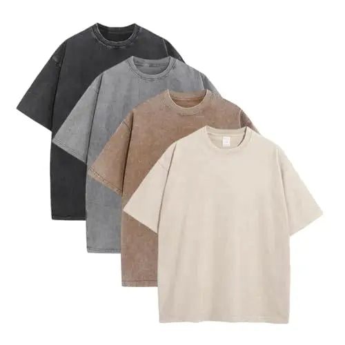 Washed Cotton Round Neck T-Shirts Multipack