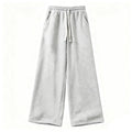 Light Grey Wide-Leg Drawstring Sweatpants