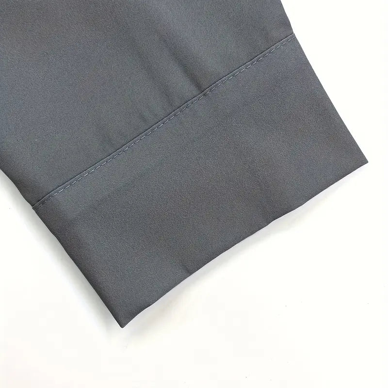 Men's Grey Two-Piece Set with Striped Panels