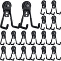 Black Double-Hook Magnetic Hangers, Set of Eighteen