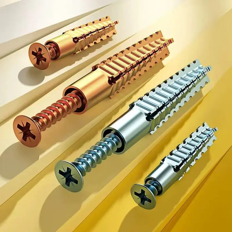 Serrated Wall Anchor Screws in Brass and Steel Finish