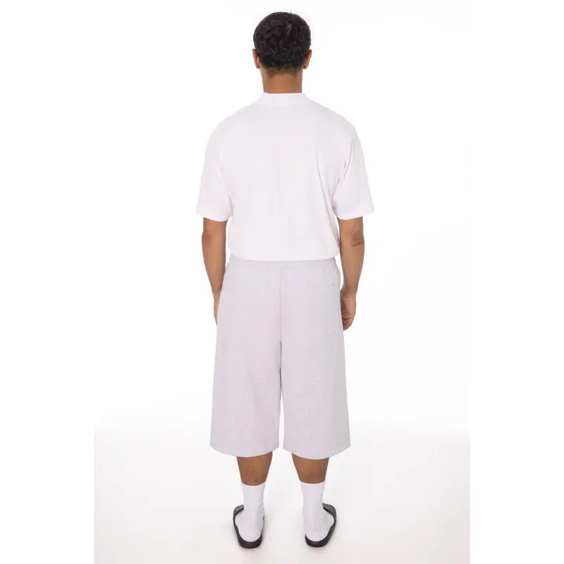 Heather Grey Fleece Sweat Shorts, Wide Fit